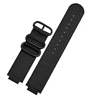 for Timex Watch T2N721T2N720 739 TW2T3600 Wristband Lug end Nylon Strap 24 * 16mm watchband (Color : Black-Black Clasp, Size : 24-16mm)