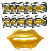 VERONNI 24K Gold Lip Mask -30 PCS Collagen Crystal Lip Masks Set Moisturizer Great Lip Plumper Mask for Dry Lip Hydrating Nourishing,Minizes Lip Fine Lines,Keep Lip Smoother and Soft