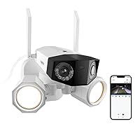 Floodlight Camera, 4K Dual-Lens Wired Outdoor Security Camera with 180 FOV, Smart Detection, Color Night Vision, 2.4G/5GHz Dual-Band WiFi