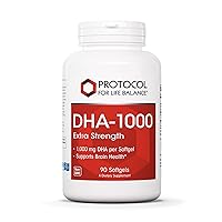 PROTOCOL FOR LIFE BALANCE - DHA 1000 mg Extra Strength - Supports Brain Health, Cognitive Function, Nervous System, Retina and Eye Strength - 90 Softgels