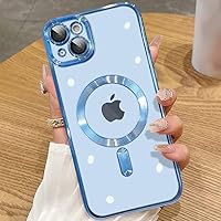 ZIYE Magnetic Case for iPhone 15 Case [Compatible with MagSafe] Full Camera Protection Clear Plating Luxury Cover for Women Men Soft TPU Bumper Drop Protective Phone Case (6.1