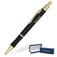Dayspring Pens | Personalized Monroe Black Ballpoint Gift Pen and Case - Click Action. Smooth Black Ink. Custom Engraved with Your Name or Message.