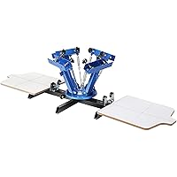VEVOR Screen Printing Machine, 4 Color 2 Station, 360° Rotable Silk Screen Printing Press, 21.2 x 17.7in / 54 x 45cm Screen Printing Press, Dual-Layer Positioning Pallet for DIY T-Shirt Printing