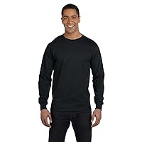 5.6 oz. 50/50 Long-Sleeve T-Shirt (G840) Black, S (Pack of 6)