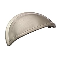 Amerock | Cabinet Cup Pull | Satin Nickel | 3 inch (76 mm) Center to Center | Cup Pulls | 1 Pack | Drawer Pull | Drawer Handle | Cabinet Hardware