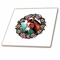 3dRose A Mule Surrounded by Hawthorn Wreath Missouri State Tattoo Art - Tiles (ct-384062-3)