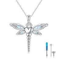 Cremation Jewelry for Ashes 925 Sterling Silver Dragon/Angel Wing/Rose/Sunflower/Dragonfly/Pet Paw Print Urn Necklace for Ashes Keepsake Memorial Jewelry Gifts for Women Men