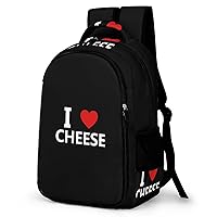 I Love Cheese Backpack Double Deck Laptop Bag Casual Travel Daypack for Men Women