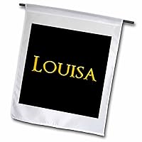 3dRose Louisa common girl baby name in the USA. Yellow on black talisman - Flags (fl_355692_2)