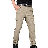 Tactical Pants for Men Water Resistant Cargo Pants Lightweight Hiking Pants with Pockets Outdoor Work Traning Pants