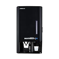 GotFreshBreath Manual Mouthwash Dispenser with Cup Holder – Standing or Wall-Mounted, Slim, Commercial or in-House Dispenser with 100 Cups & 50 Oz. Alcohol-Free Mouthwash (Black)…