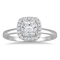 AGS Certified 1 1/10 Carat TW Diamond Halo Engagement Ring in 14K White Gold