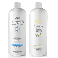 UltraGel FX Complex Brazilian Keratin Blowout Hair Treatment 1000ml with Advanced Preparation All Hair Types including Coarse Curly Black Dominican Brazilian Straighten Smooth and Repair Hair