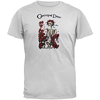 Grateful Dead - Skeleton & Roses T-Shirt - Medium Grey