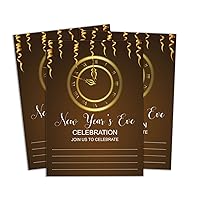 Brown New Year Invitation Card Printable Fill or Write In Blank Invites Party Supplies Pack Of 28