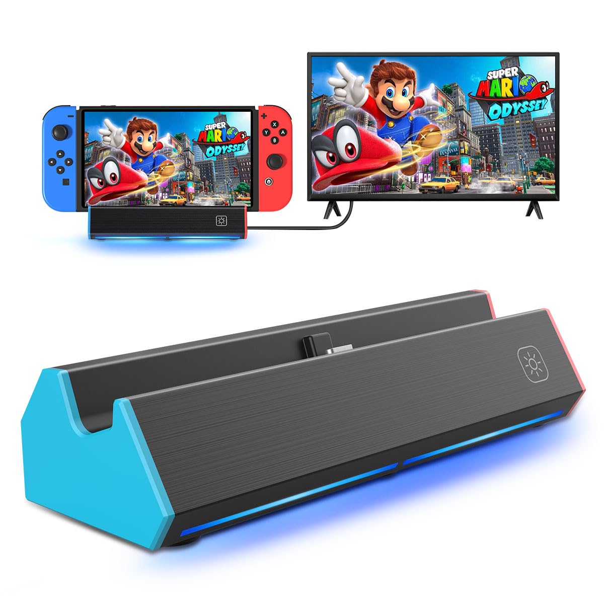 Switch Dock, TV Docking Station for Nintendo Switch/Switch OLED,Portable Switch Charging TV Dock Replacement with 4K HDMI Adapter/Type C Port/USB Port for Official Nintendo Switch (Normal Model)