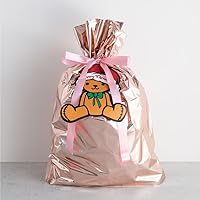 Heads AM-APN-RBXL Christmas Wrapping Set, 27.6 x 37.0 x 7.9 inches (70 x 94 x 20 cm), XL, Pink, 1 Piece, Ribbon Drawstring Bag, Gift Tag Included