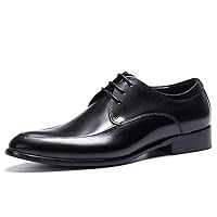 Men's Genuine Leather Cap Toe Lace-up Oxfords Dress Derby Formal Shoes Business