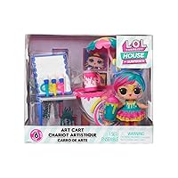 OMG House of Surprises Art Cart Playset with Splatters Collectible Doll and 8 Surprises, Dollhouse Accessories, Holiday Toy, Great Gift for Kids Ages 4 5 6+ Years Old & Collectors