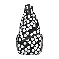 White And Black Dot Cross Chest Bag Diagonally Multi Purpose Cross Body Bag Travel Hiking Backpack Men And Women One Size