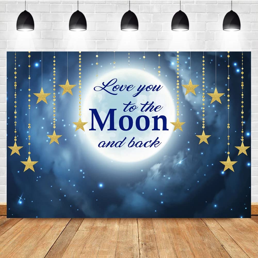 Love You to The Moon and Back Backdrop Baby Shower Newborn Twinkle Twinkle Little Star Backdrops Birthday Background 7x5 ft