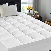Pillow Top Mattress Topper Queen, Cooling Extra Thick Mattress Pad Cover 400TC Cotton with 3D Snow Down Alternative Fill and 8-21 Inch Deep Pocket