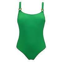 Pour Moi Cali Ring Control Underwire One-Piece 32F, Green
