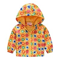 Toddler Boys Girls Windbreaker Dinosaurs Print Casual Outerwear Lightweight Zip Hooded Jacket Summer Dust Coat