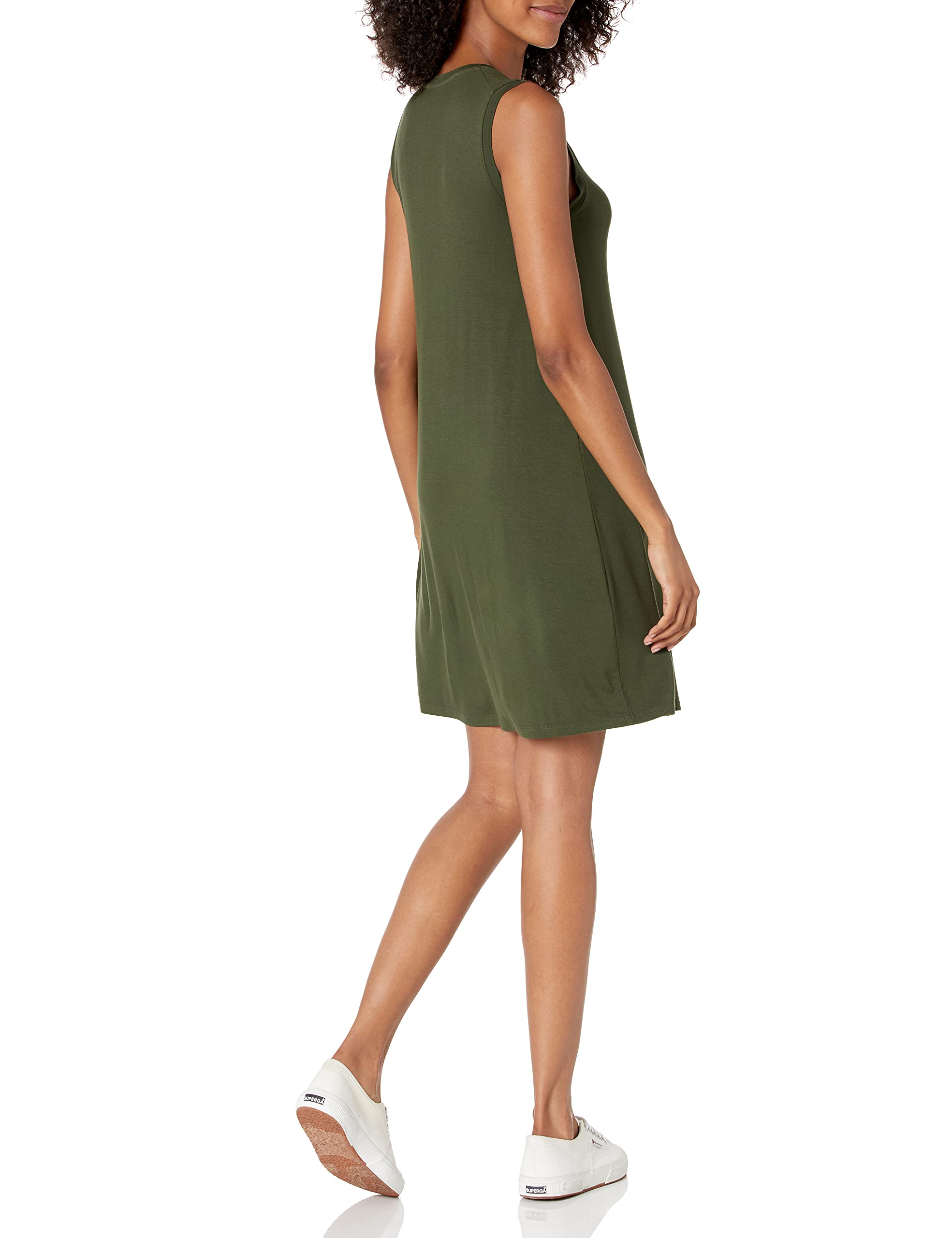 Amazon Essentials Women's Jersey Relaxed-Fit Muscle-Sleeve Swing Dress (Previously Daily Ritual)