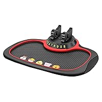 Auto Interior Non-Slip Mat Pad with Rotatable Phone Bracket Parking Number Plate Keys Cards Organizer Mat Car Anti-Slip Mat