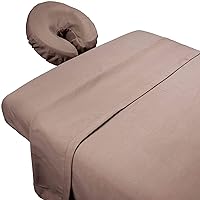 Massage Table Spa Sheet Set- 550 Thread Count Supima ELS Cotton 3-Piece Massage Table Spa Sheet Set Taupe Solid