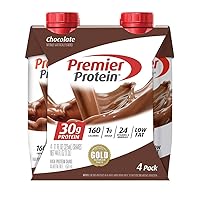 Premier Protein Shake, Chocolate, 30g Protein, 1g Sugar, 24 Vitamins & Minerals, Nutrients to Support Immune Health, 4 Count, 44 Fl Oz