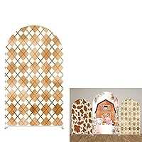 Diamond-Shaped Lattice Arch Backdrop Cover for Farm Birthday Party Baby Shower Decorations Chiara Backdrops Arched Wall Covers Frame Stands Background Double-Sided GX-242-4x7ft