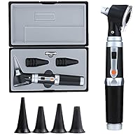 Otoscope Kit,Professional Diagnostic Ear Care Tool with 3.0V LED Bulb, 3X Magnification, 4 Speculum Tips Size - for Children, Adults, Pets, etc.