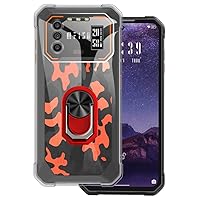 for IIIF150 B1 Ultra Thin Phone Case + Ring Holder Kickstand Bracket, Gel Pudding Soft Silicone Phone Case for IIIF150 B1 Pro 6.5 inches (RedRing-T)