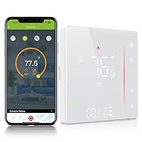Smart Thermostat for Smart Home, Programmable Voice Control Thermostat, Energy Saving, DIY Install, Digital Thermostat Compatible with Alexa and Google Assistant, Not Included C-Wire Adapter
