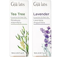 Tea Tree Roll On & Lavender Roll On Set - Essential Oils Aromatherapy Roll On with Essential Oil Set - 2x0.34 fl oz - Gya Labs