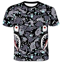 Fashion Camo Shark Shirt Big Mouth Track Shirt Summer Beach T-Shirt for Men Women