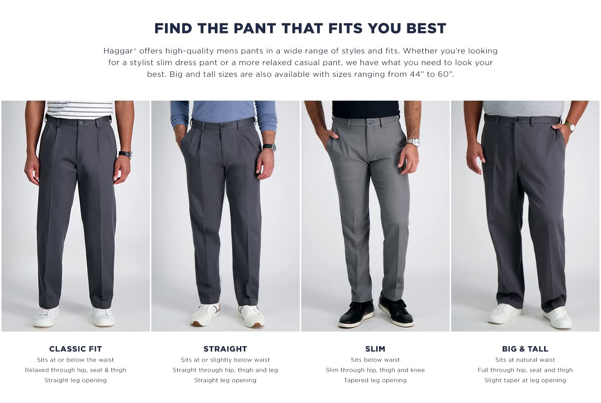 Haggar Men's Premium Comfort Dress Pant Classic Fit Reg. and Big & Tall Sizes,