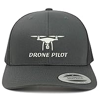 Trendy Apparel Shop Flexfit XXL Drone Pilot Embroidered Retro Trucker Mesh Cap