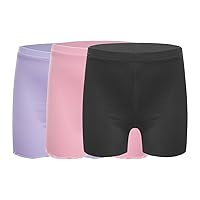 Girls 3Packs Breathable Under Dress Safety Shorts Athletic Bike Gymnastic Dance Shorts Yoga Bottoms Cartwheel Shorts