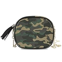 ALAZA Camouflage Military Cross Body Fashion Chain Bag Single Shoulder PU Leather Purse for Women Girls