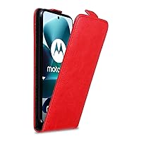 Case Compatible with Motorola Moto G200 5G in Apple RED - Flip Style Case with Magnetic Closure - Wallet Etui Cover Pouch PU Leather Flip