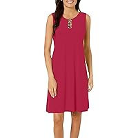 MSK Women's Trapeze Knit Dress with Three Ring Detail