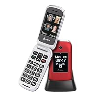 Olympia Janus Folding Mobile Phone Senior Mobile Phone with Large Buttons Mobile Phone 2.4 Inch Colour Display Red without Contract Emergency Call (SOS) Button Red