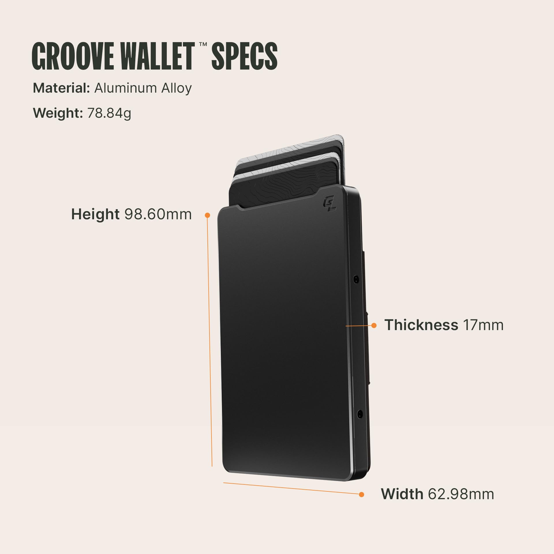 Groove Life Groove Wallet Gun Metal/Brown Leather Go Mens Minimalist Aluminum Credit Card Holder, Magnetic Thumb Swipe, RFID Blocking, Magsafe, Genuine Leather Attachment, Lifetime Coverage