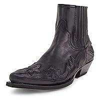 Men's Fashion Pointed Toe High Heel Embroidered Western Cowboy Boots Casual Men's Boots Men's Shoes