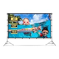 Projector Screen Outdoor, Vamvo Portable Projector Screen with Aluminum Alloy Stand 120