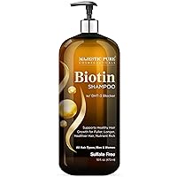 Majestic Pure Biotin Shampoo for Hair Growth - Volumizing Shampoo for Hair Loss - with DHT-3 Blocker - Hydrating & Nourishing - Sulfate Free, for Men & Women - Thin Hair Shampoo - 16 fl oz