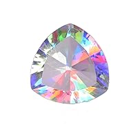 Lab Created Fire Mystic Topaz 42.10 Ct. Translucent Mystic Topaz Trillion White Mystic Topaz Gemstone for Jewelry